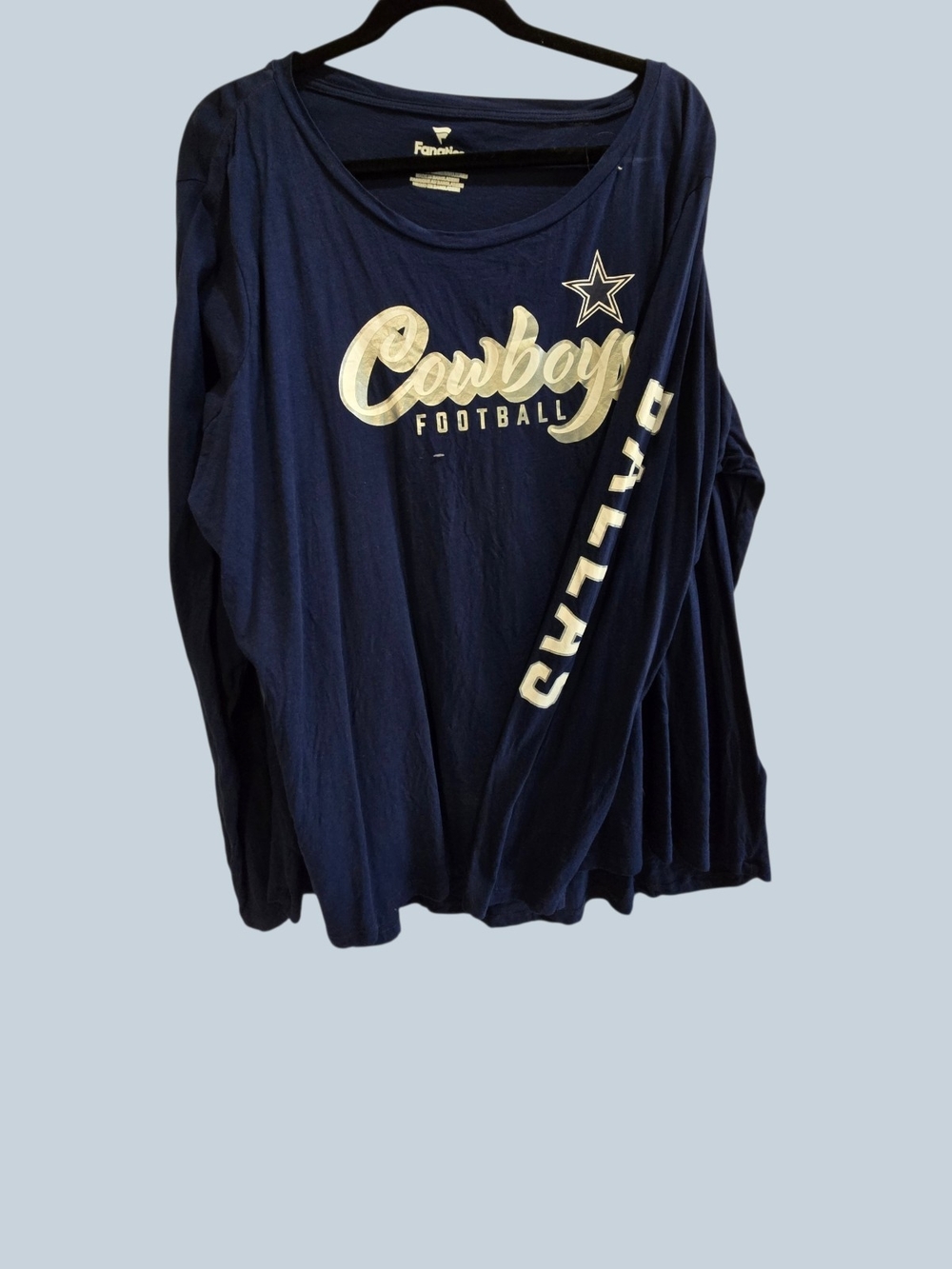 Fanatics Navy Dallas Cowboys Long-Sleeve Kids Tee with White Lettering